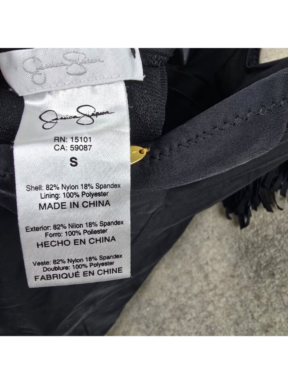 Jessica Simpson Women One-Piece Fringe Swimsuit Black Size S Nylon/Spandex Blend - Picture 4 of 6